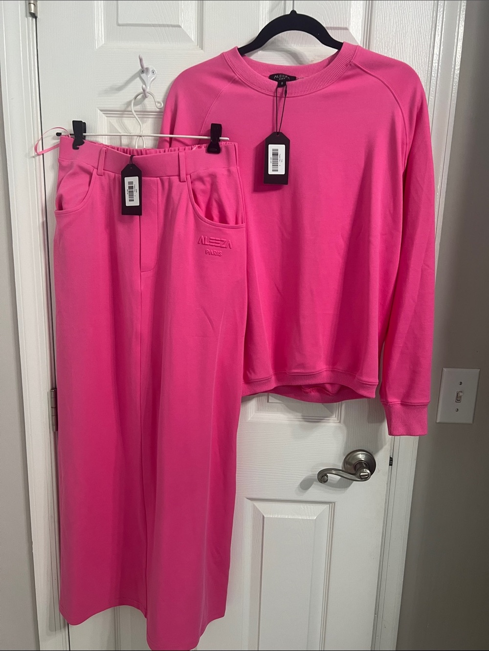 NWT | Aleeza Paris Elara Fusion Pink Sweatshirt & Skirt Set, Size S